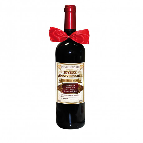 Une Bouteille De Vin Speciale Joyeux Anniversaire Pour Une Fete Inoubliable Sur Rapid Cadeau