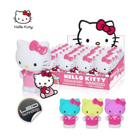 Une veilleuse multicolore de la mythique Hello Kitty.