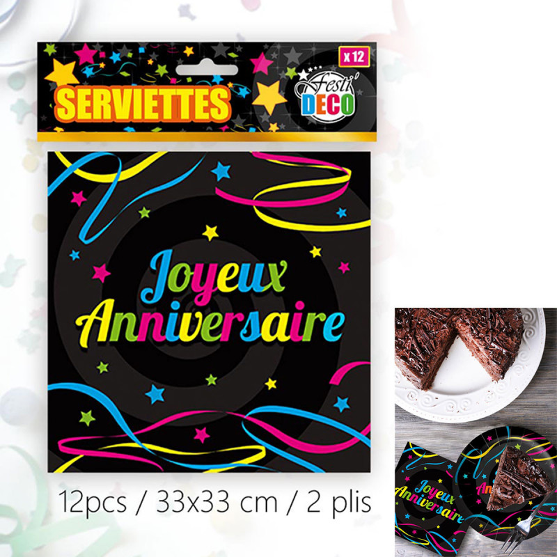 Serviettes Jetables Joyeux Anniversaire Pour Gouter D Enfant Sur Rapid Cadeau