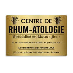 Plaque Métallique Professionnelle Centre de Rhum-Atologie