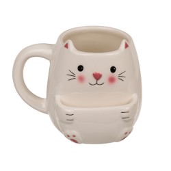 Tasse Chat avec Poche Porte-Biscuit