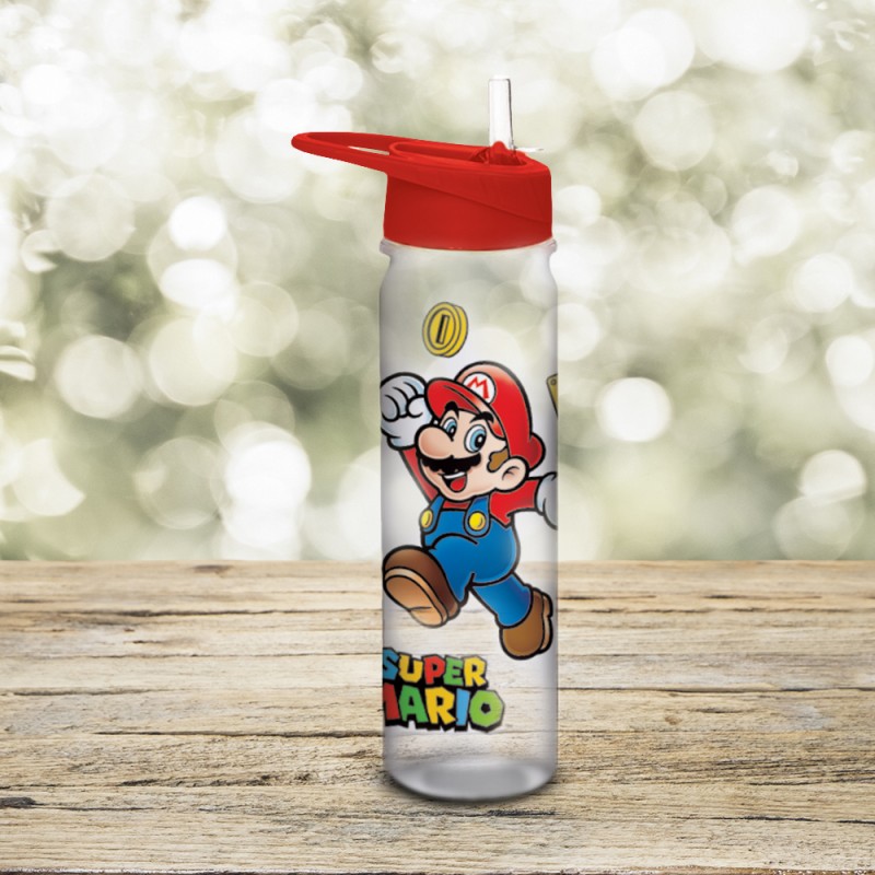 Grand panier en paille personnalisé Mario
