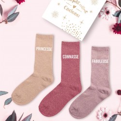 Coffret Trio Chaussettes Paillettes Fantaisie