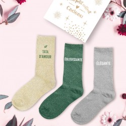 Coffret Trio Chaussettes Paillettes Fantaisie