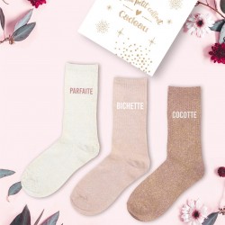 Coffret Trio Chaussettes Paillettes Fantaisie