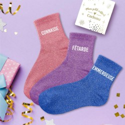 Coffret Trio Chaussettes Paillettes Fantaisie