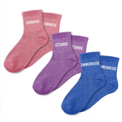 Coffret Trio Chaussettes Paillettes Fantaisie