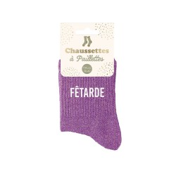 Chaussettes Paillettes Colorées Mot Fantaisie