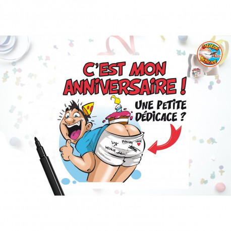 Calecon Anniversaire Dedicace Avec Marqueur Achat Cadeau Anniversaire Rigolo Sur Rapid Cadeau Com